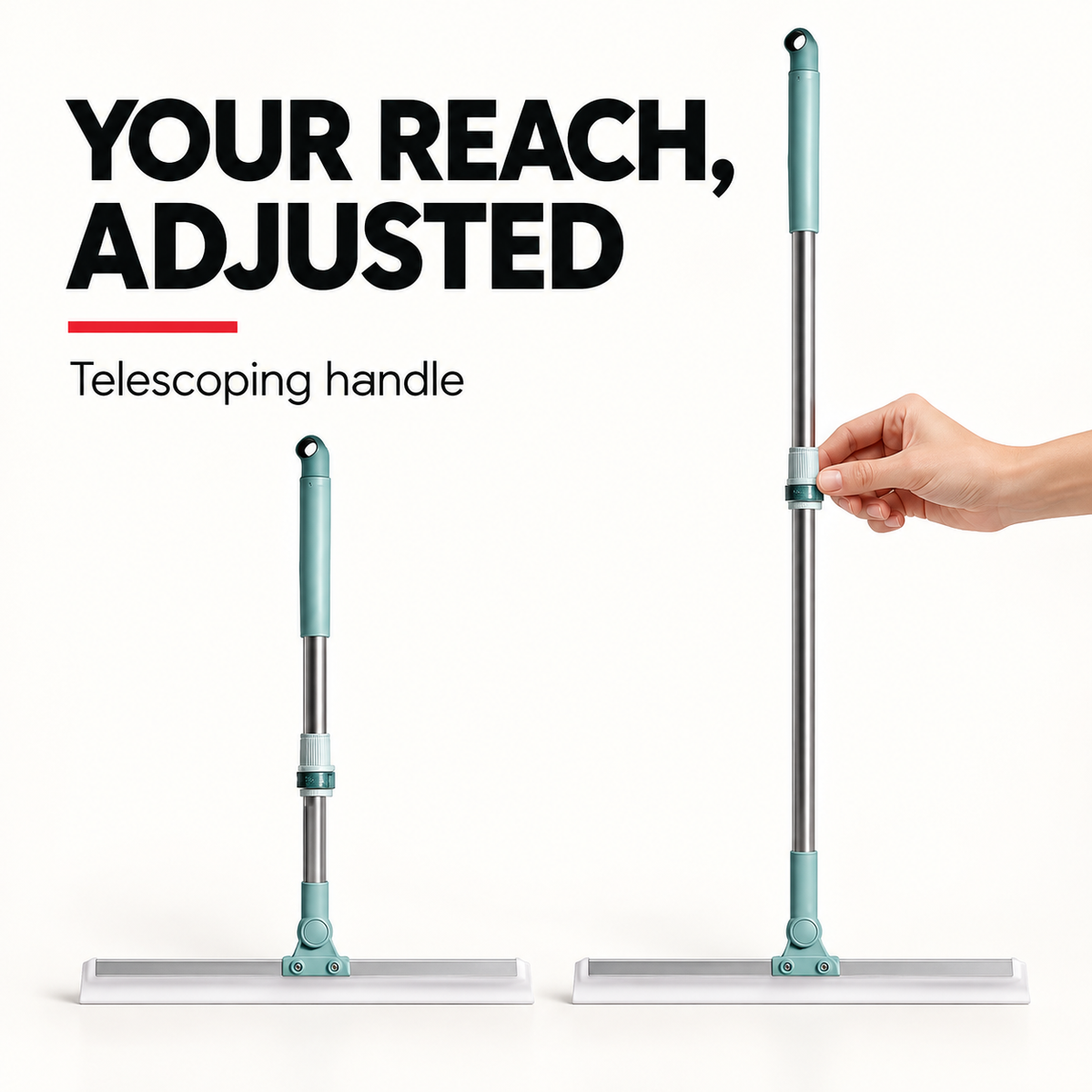 SwishWipe telescoping adjustable handle